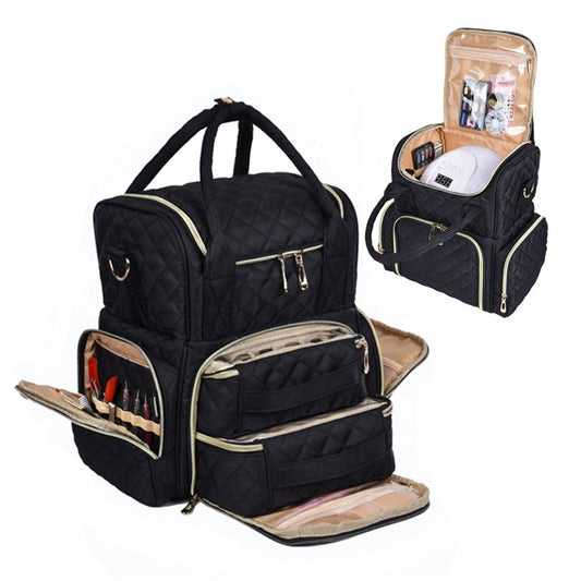 Portable Double Layer Nail Bag Large Capacity Nail Polish