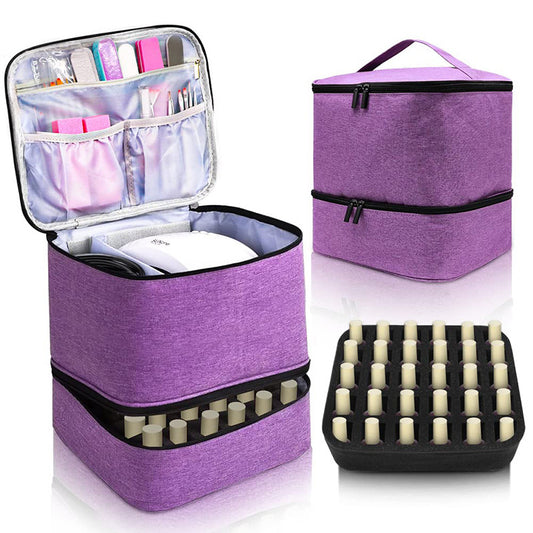 Nail Polish Organizer With Uv Light Storage Double Layer Nail